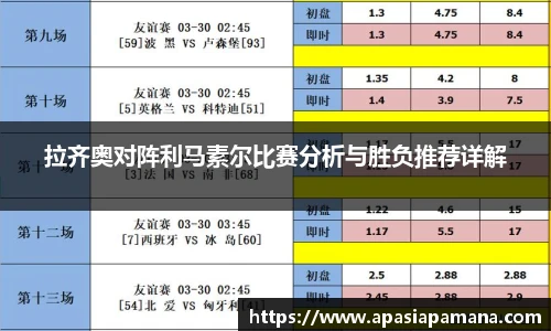 拉齐奥对阵利马素尔比赛分析与胜负推荐详解