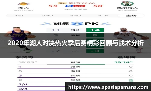 2020年湖人对决热火季后赛精彩回顾与战术分析